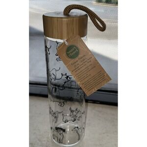 Smart Planet Forever Friends Doggy Glass Water Bottle 23oz